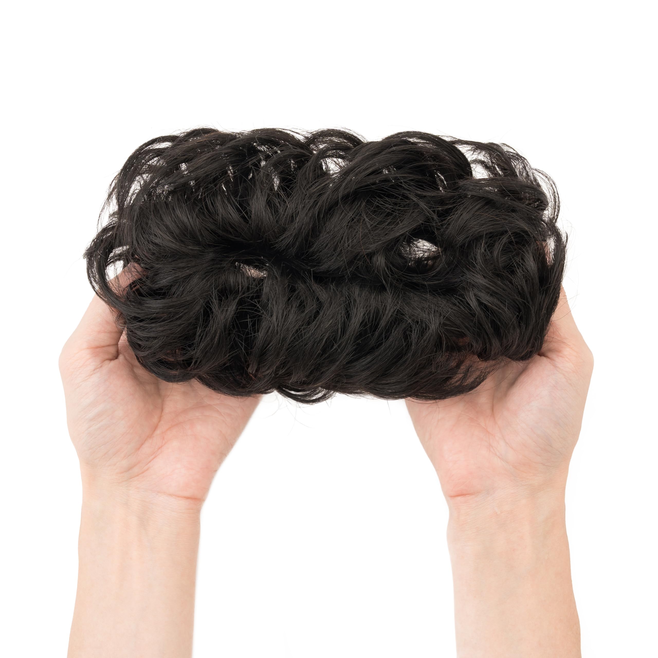Elailite Messy Bun Hair Piece For Women Real Hair Human Hair Hair Covered Scrunchies Donuts Updo Chignon Volume Plus 45g - Image 3