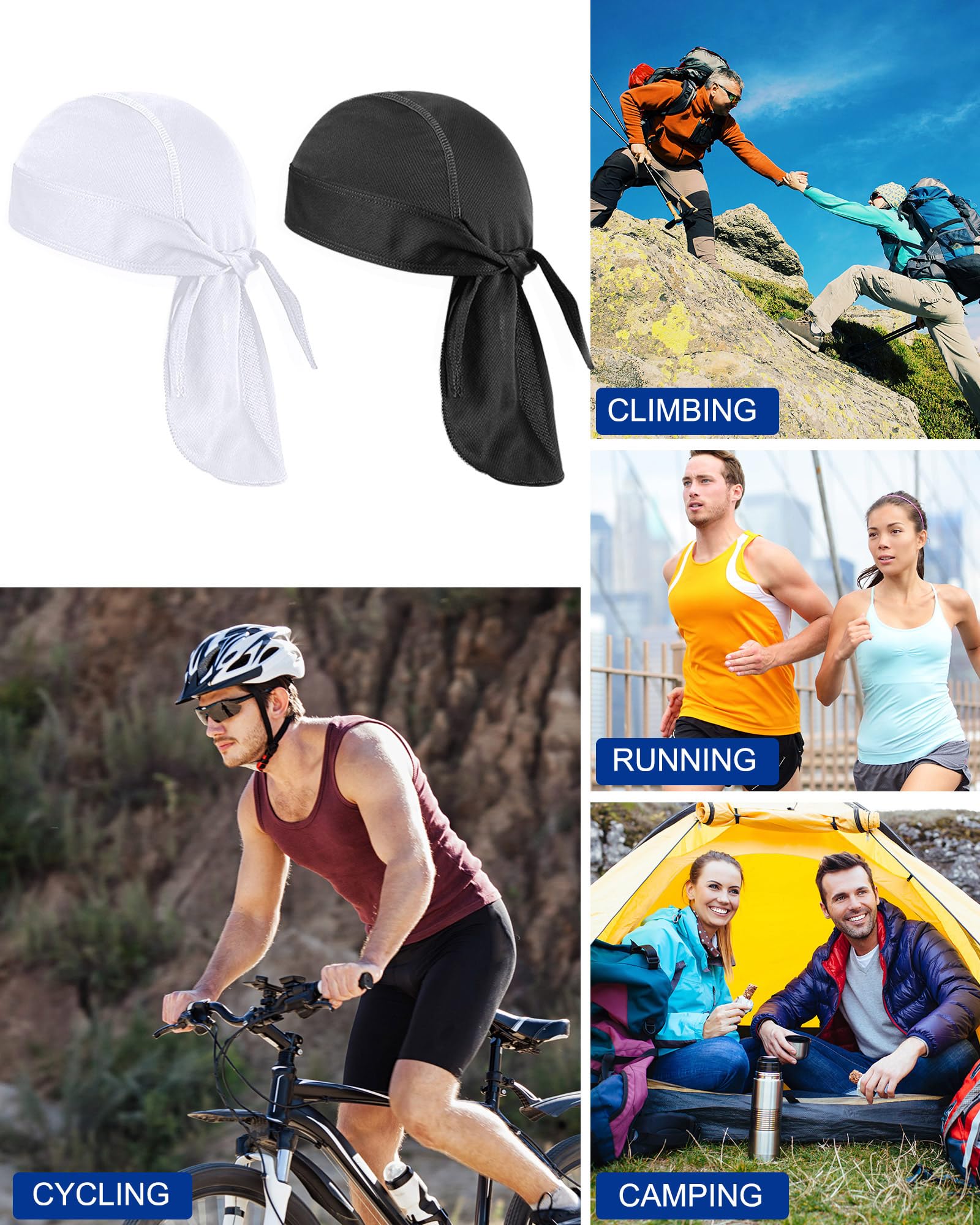 Foaincore Do Rag - Gorro antisudor para Hombre (8 Unidades, Forro refrescante)