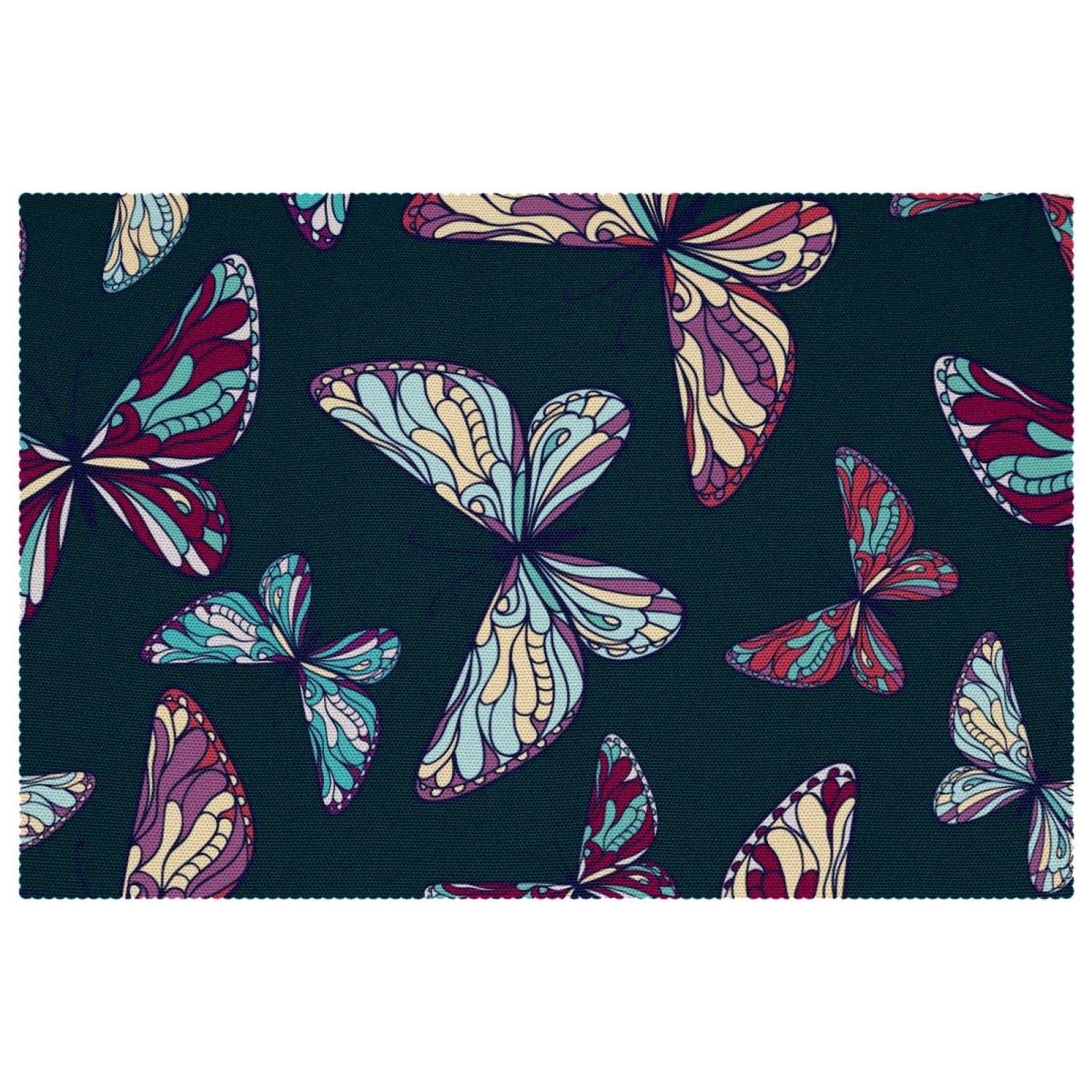 Set de table antidérapant papillon 30x45 cm résistant chaleur pour décoration de cuisine