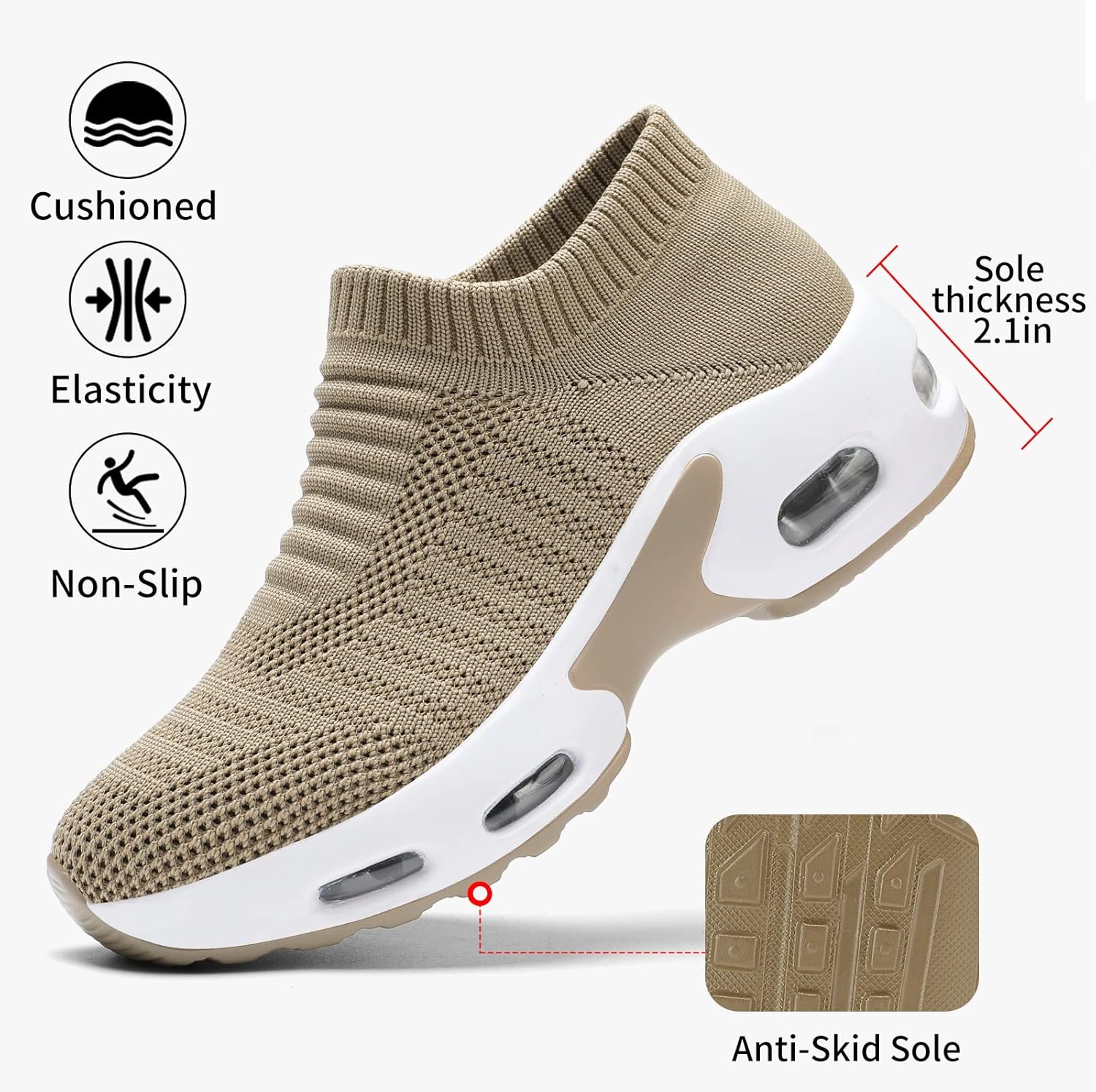 MRIP Women Walking Shoes Mesh Sneakers for Shoes for Slip on Sock Sneakers Women Nurse Loafers Light Weight Air Cushion Running Work Shoes - Image 2