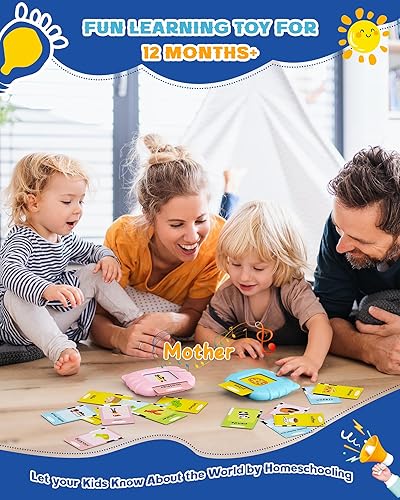 Miniatura 5 de bravokids Tarjetas de memoria parlantes, juguetes sensoriales educativos preescolares con 112 tarjetas de doble cara para niños y niñas de 1, 2, 3,