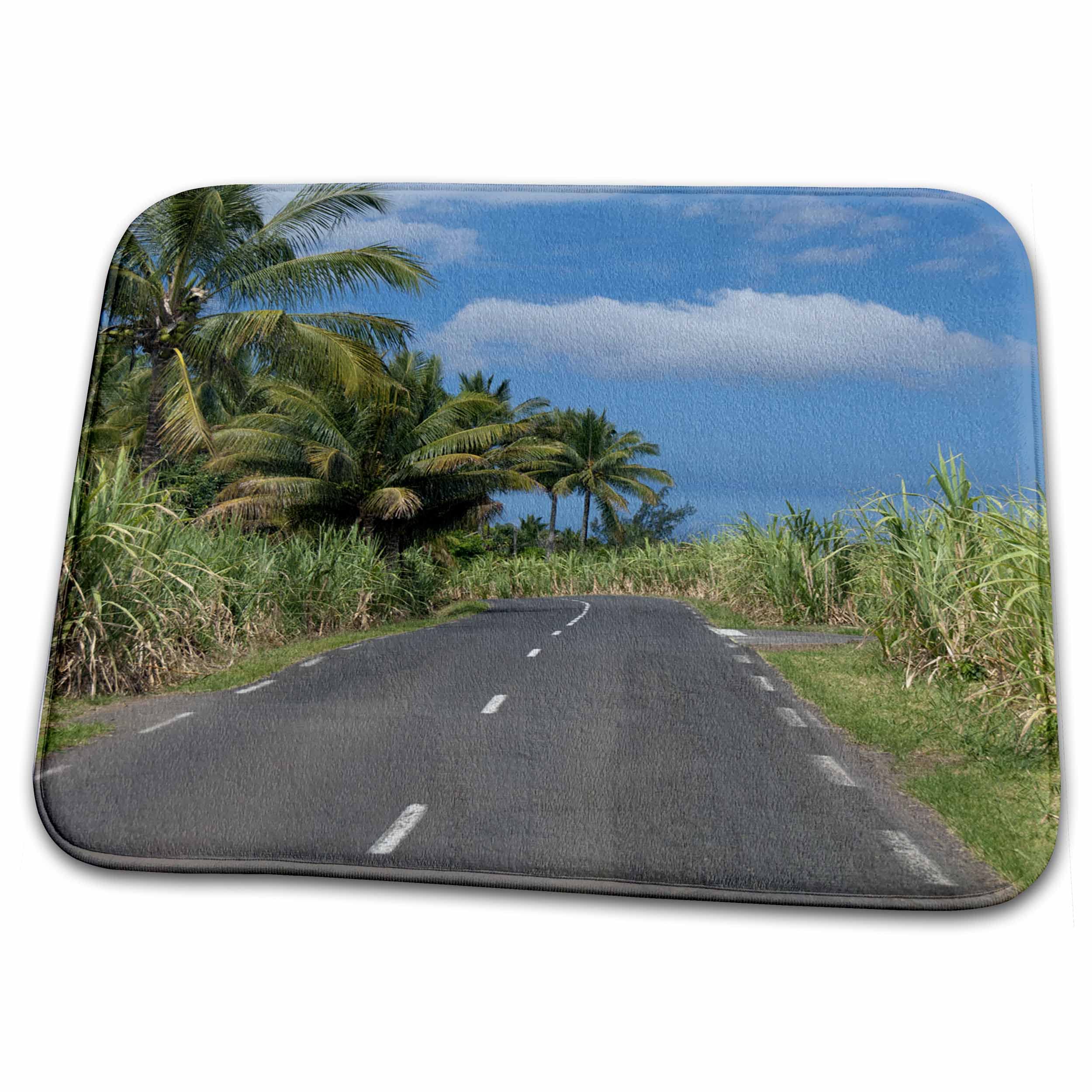 Dish Drying Mat - Reunion Island. Sugarcane plantation road - AF34 CMI0001 - Cindy Miller Hopkins Roads