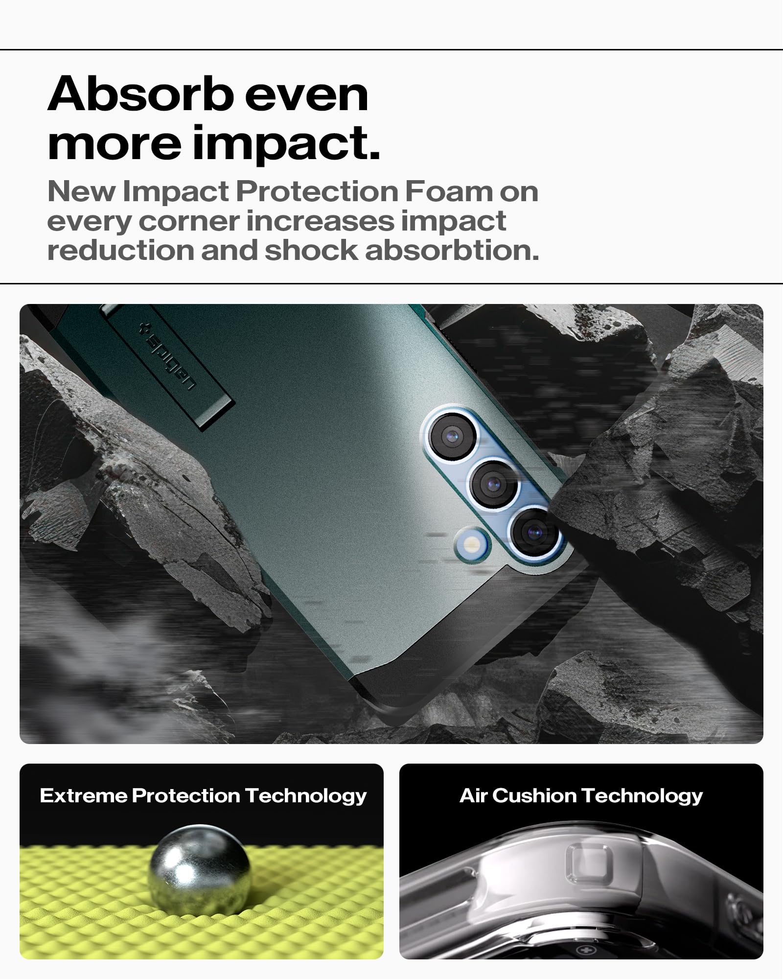 Spigen Cover Tough Armor (AI) MagFit Compatibile con Samsung Galaxy S25 - Abisso Verde