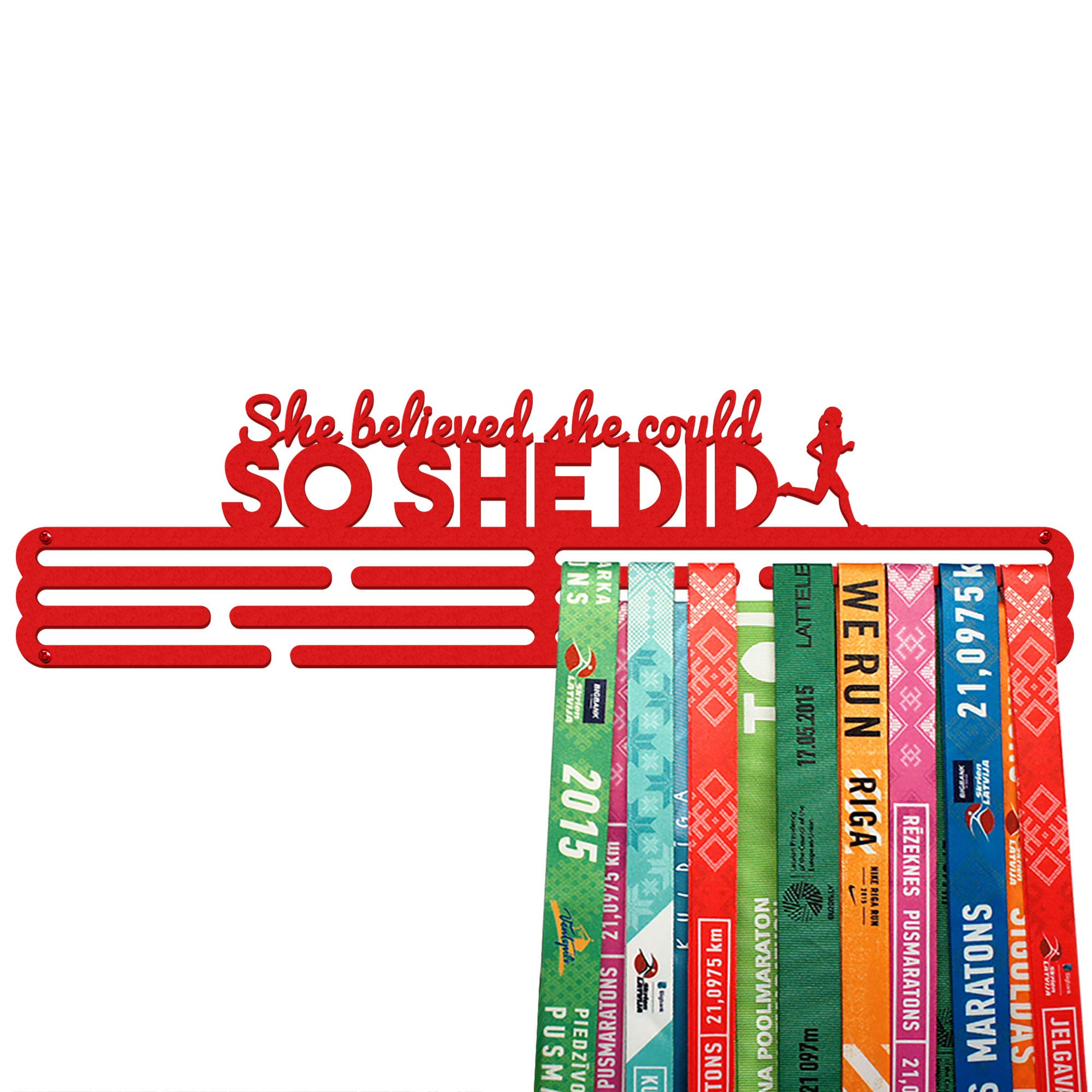 United MedalsShe Believed She Could So She Did Sport Medal Hanger Display | Steel Medal holder