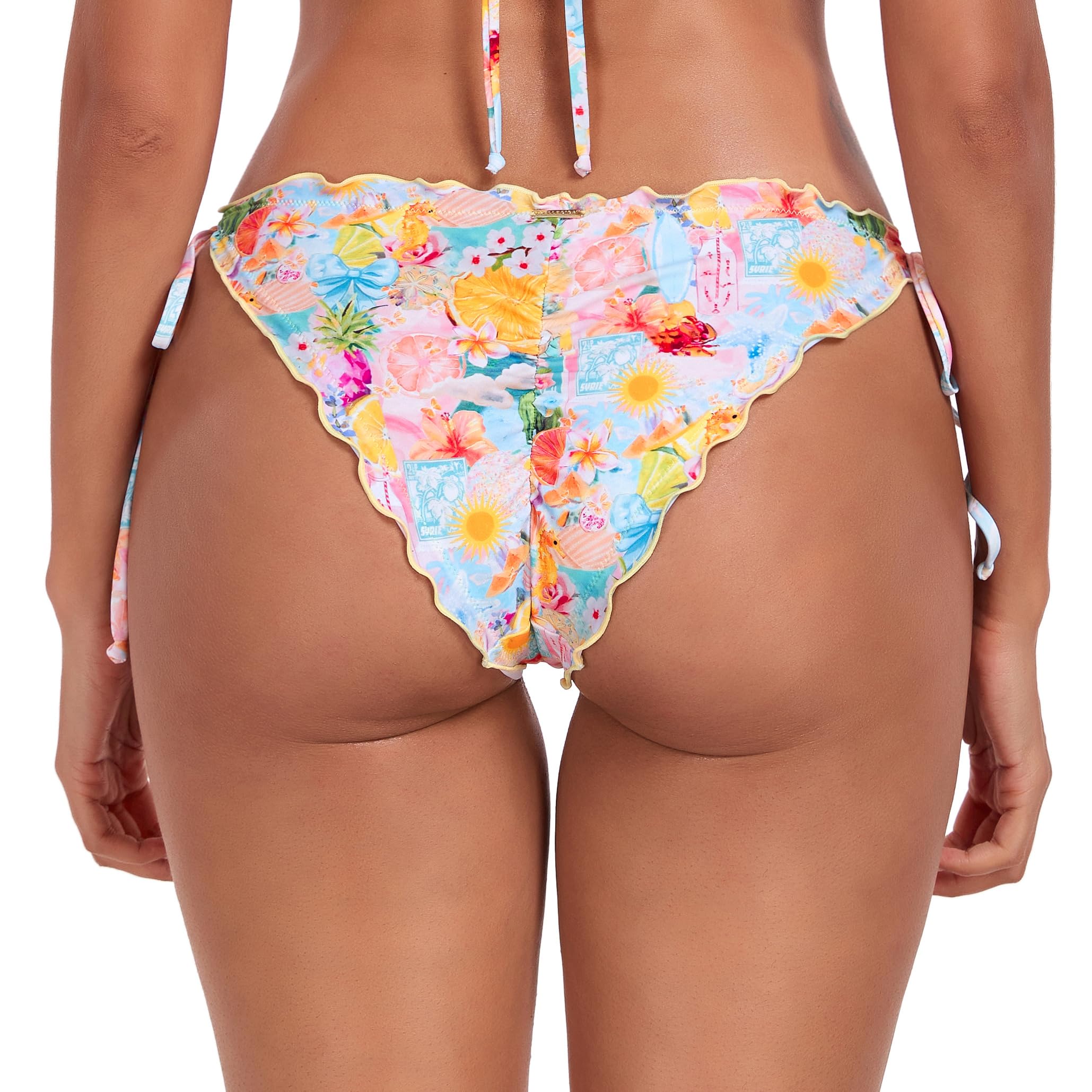 RELLECIGA Braguita Bikini Brasileña Mujer con Lazos Laterales y Volantes Ruffle