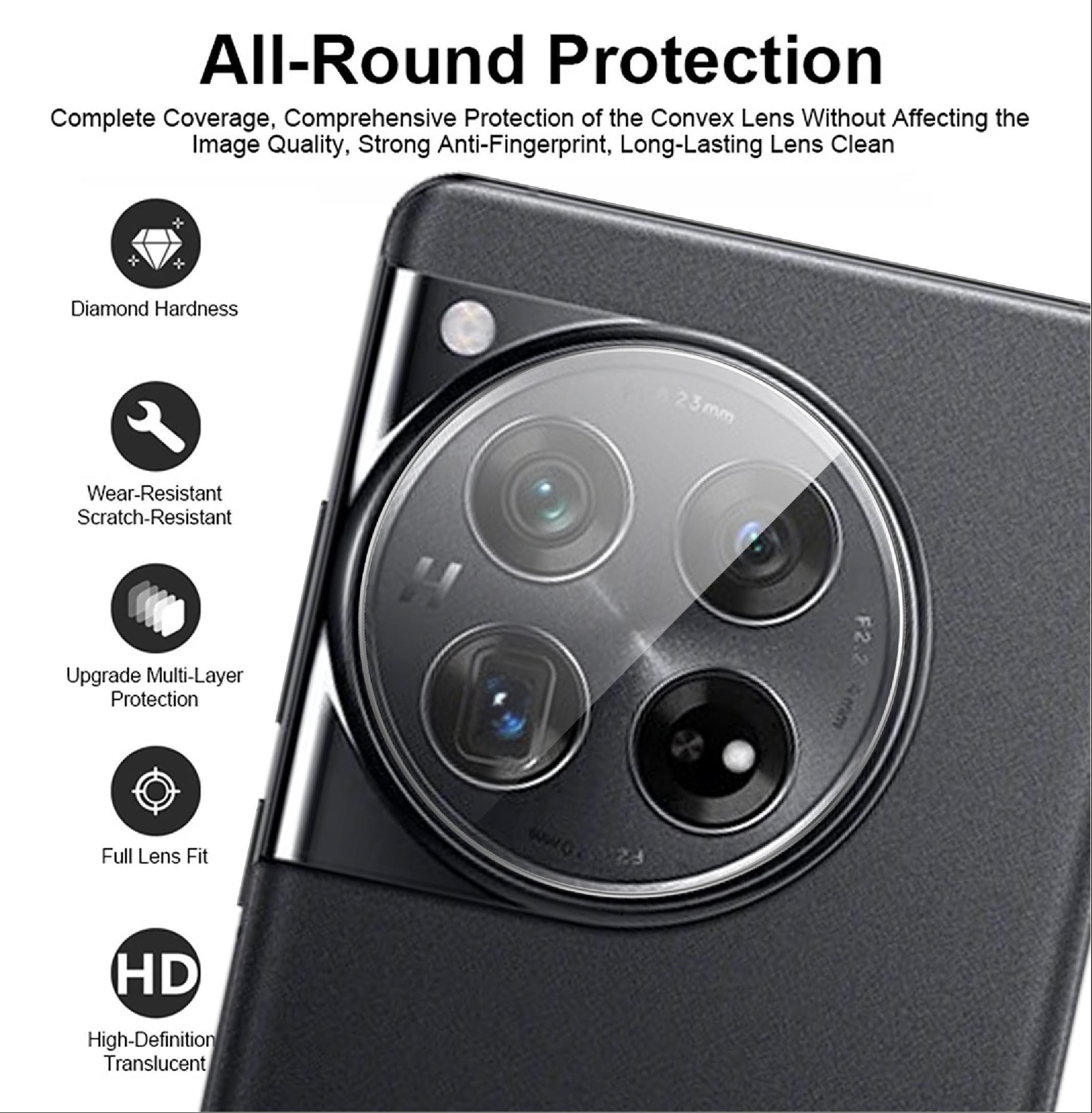 GIOPUEY [Super Sottile 4 Pezzi Pellicola Fotocamera Compatibile con OnePlus Pad/Oppo Pad 2, HD Vetro Temperato [Resistente ai Graffi] Protezione Fotocamera per OnePlus Pad/Oppo Pad 2