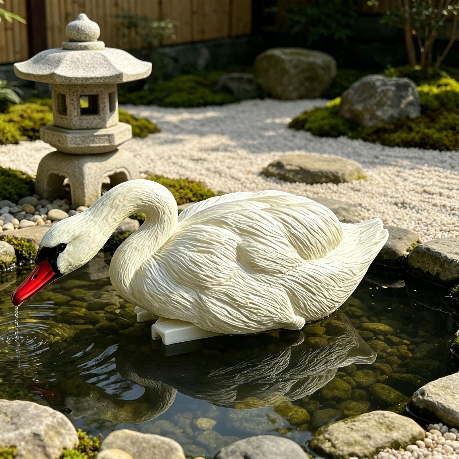 kowaku Figurine de Cygne Flottante pour Bassin de Jardin, Aquarium Ou Piscine