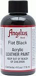 Peinture acrylique Angelus pour cuir, chaussures, baskets, cuir, toile, meubles, et plus - 4 fl oz, noir mat