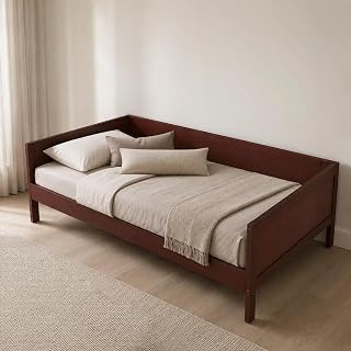MERITLINE dark walnut twin wood daybed frame