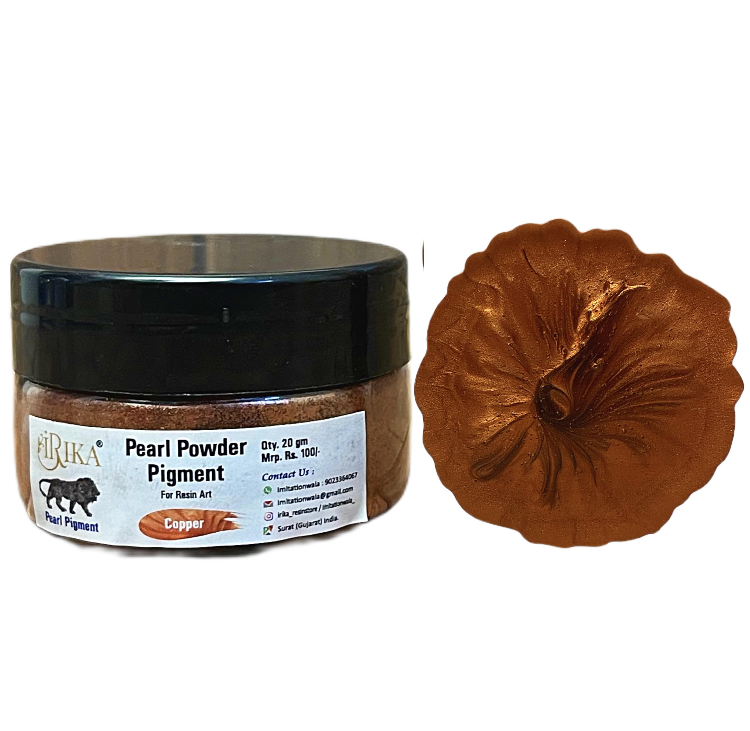 Pearl Pigments Copper – 20g Mica Pigment Powder for Epoxy Resin, Soap Making, Art & Craft, Non-Toxic Glowing Powder for Nail Art, Slime, Vibrant Colours-picture-15