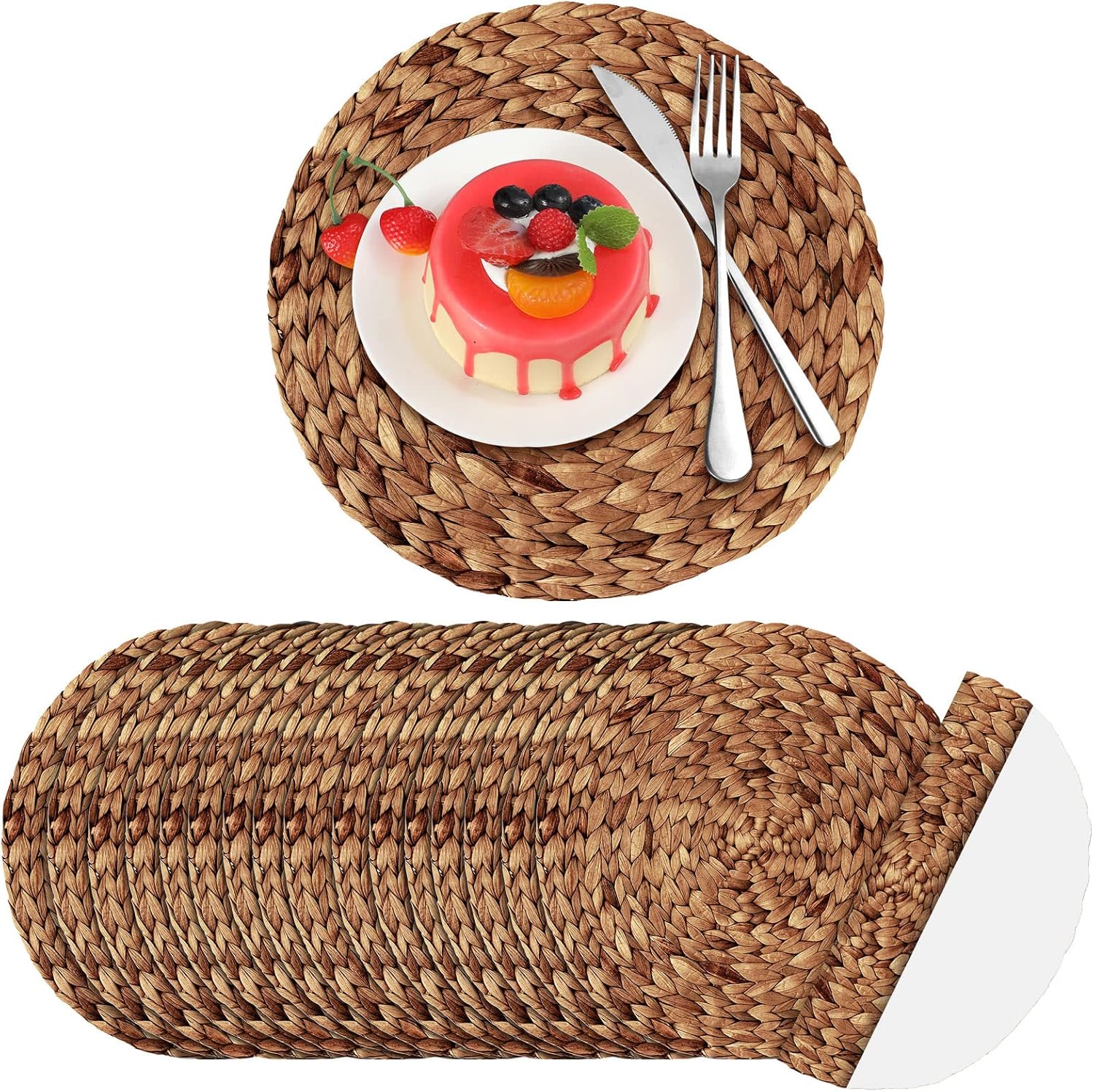 Dandat 100 Pcs Disposable Woven Paper Placemats Bulk 11