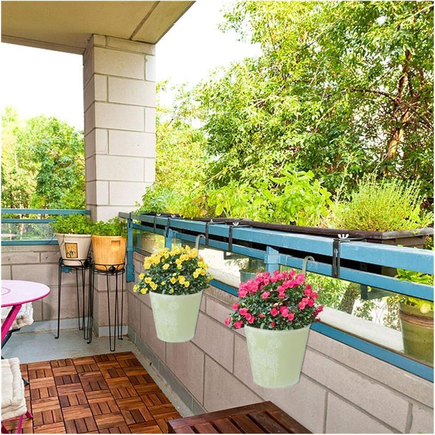 Indoor and Outdoor Flower Pots 3pcs Bucket Practical Container Basket Pot Garden Balcony Craft Jewelry Small Iron Bucket Tinplate Bucket Bucket Household