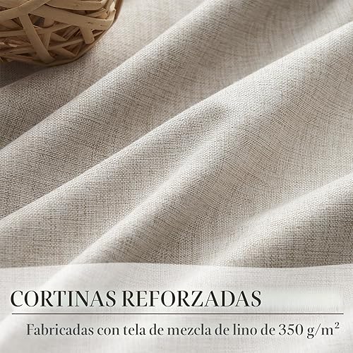 Miniatura 5 de Cortinas 100% opacas, 2 paneles, estilo casa de campo, para habitación, sala de estar, aislamiento térmico, con gancho y pestaña trasera, bohemias