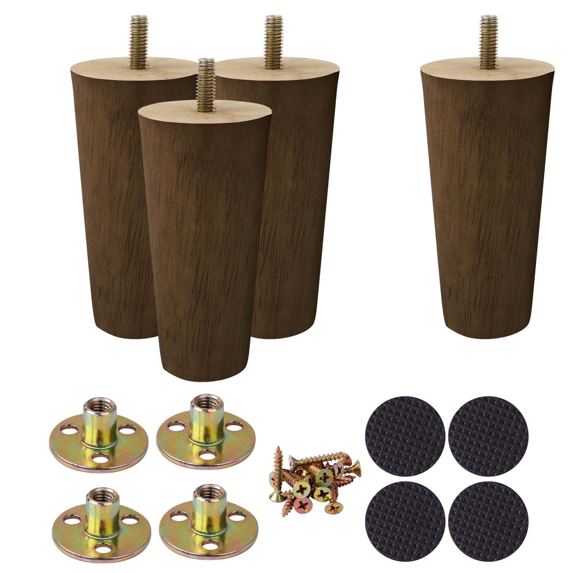 Buy uxcell Wood Furniture Legs, 6 Inch Sofa Legs Round Solid Wood Couch