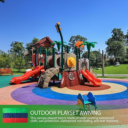 Miniatura 3 de Juego de columpios de repuesto para juguetes para niños, juego de lona resistente para exteriores, cubierta de lona de repuesto adecuada para juegos