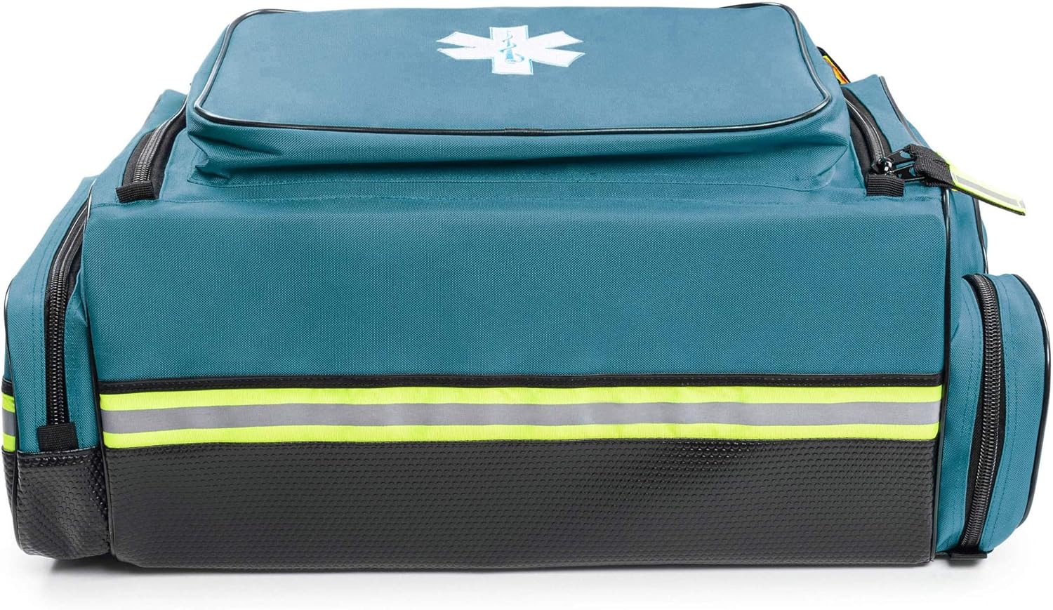 Scherber First Responder O2 Bag | Ultimate Professional EMT/EMS Trauma Oxygen Kit | Durable Reflective 600D Water Repellant Bag w/10+ Compartments, Zippered Pockets, Dividers & Padded Strap XL - Blue