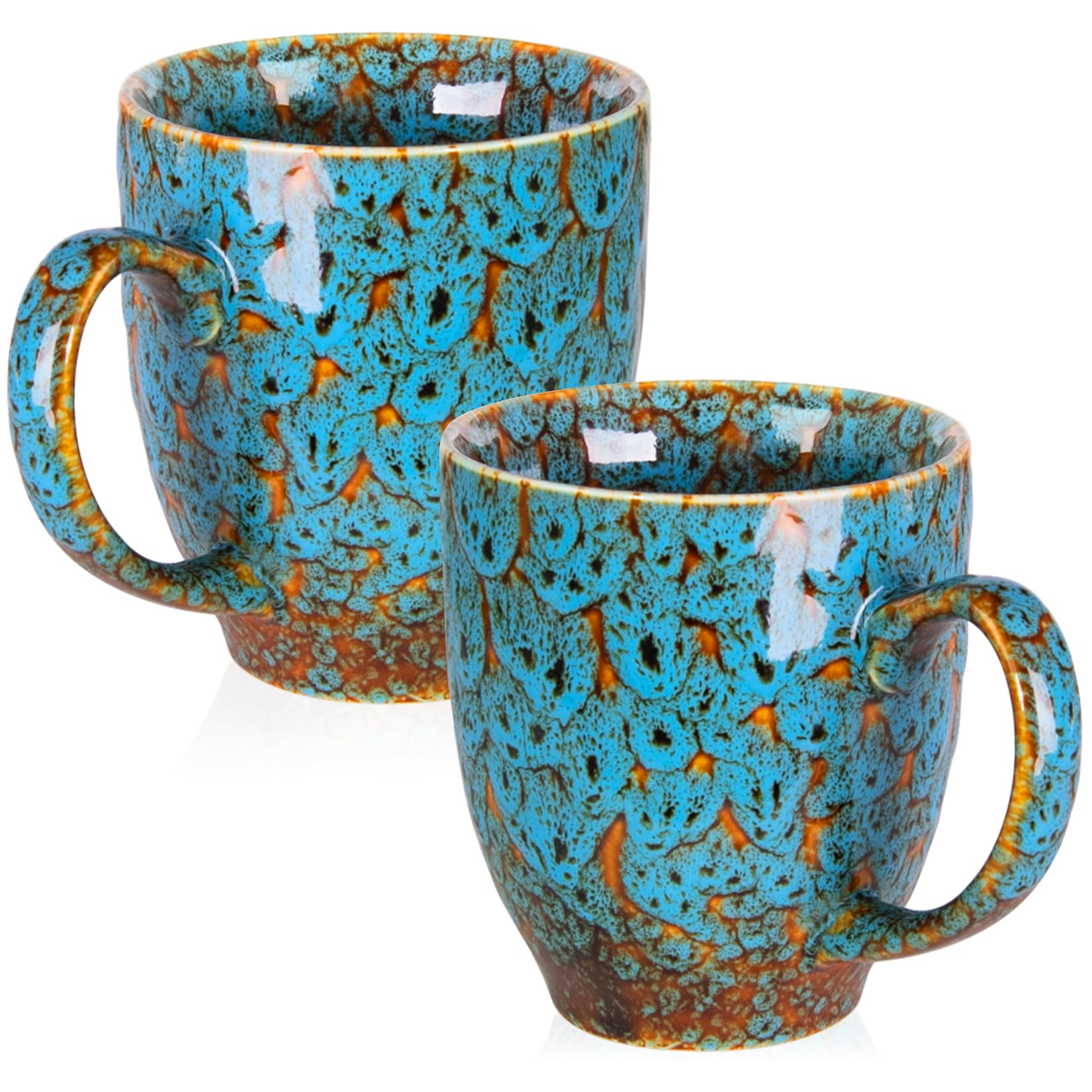 Amazon.com: Set of 2 Durable 16 oz Coffee Cups, Large Coffee Mugs