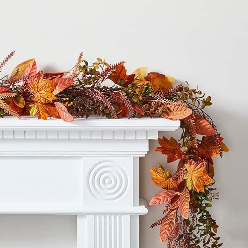 Lights4fun 2m Maple Leaves Mixed Foliage Garland Autumn Indoor Decoration