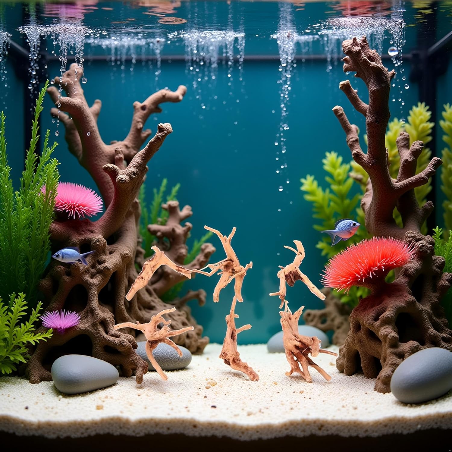 1Pc Natural Aquarium Driftwood Branches Wood Aquarium Trunk Driftwood Tree Fish Tank Log Decoration Plant Stump, Thematic Ornaments Assorted Size, Aquarium Décor (8-10cm)