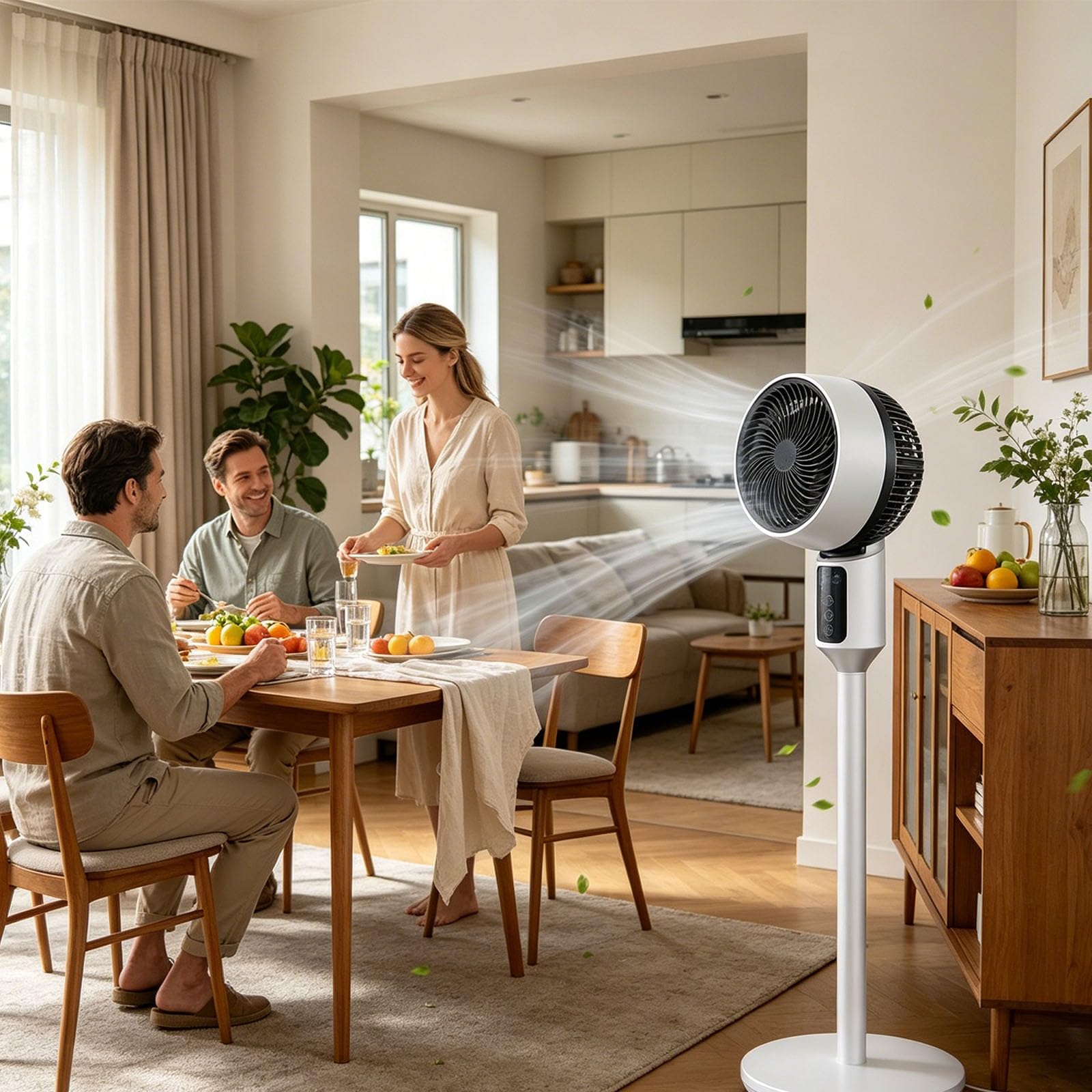 Ventilatoren Sehr Leise 2026 Verbesserter Raumluftzirkulator mit 90 Fuß Bodenventilator Oszillierend Standventilator Lüfter Ventilator mit Fuß Standventilator Fürs Schlafzimmer