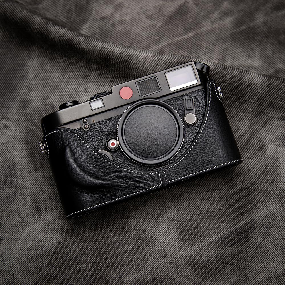 Amazon.co.jp: DBZZ 本革ハーフケース, 手作り Leica M6用 ブラック