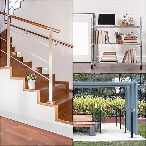 Miniatura 6 de HARFINGTON Tapa de extremo de poste 10 tapas de poste de cerca cubierta de tubo de acero redondo para barra de barandilla 1969 x 1890 x 0945in