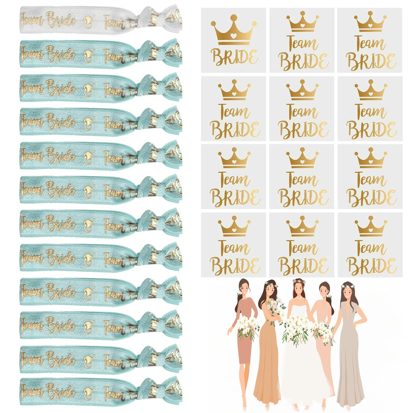 JGA Armband Set Für Frauen – 12-teilig Mit Braut-Tattoos, Perfekt Für Junggesellinnenabschied