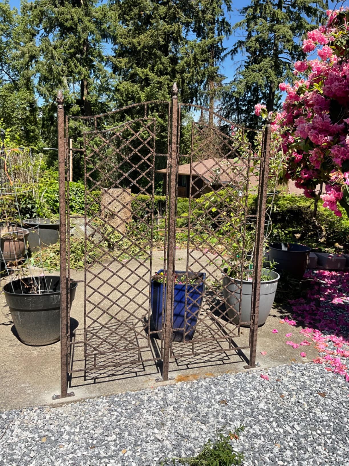 36/mo Finance H Potter Large Garden Trellis for Climbing Plants Wrought Iron Metal 3 Panel