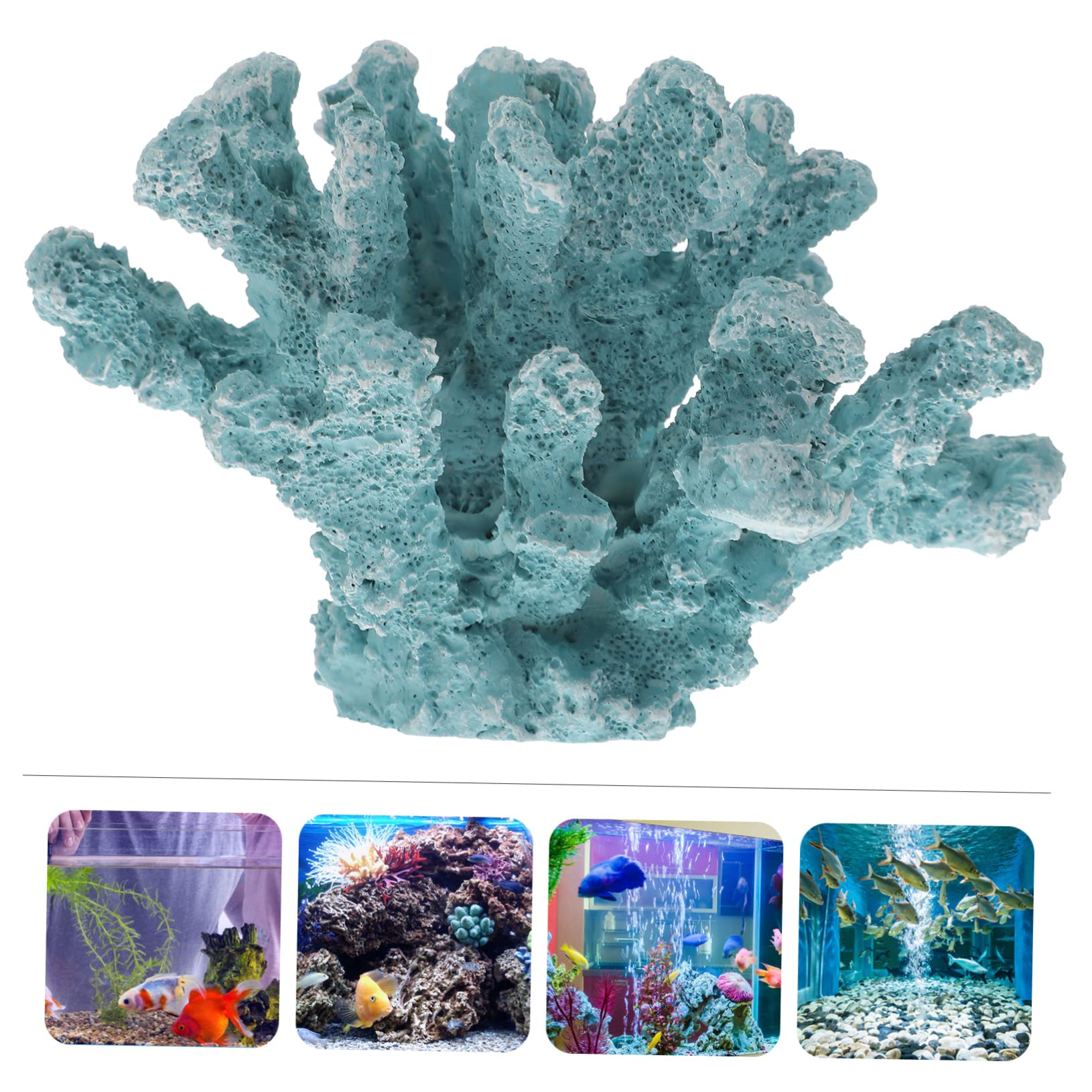 BELLIFFY Künstliche Koralle Orange 8x9cm - Aquarium Deko Aus Harz Für Süß & Salzwasser - Realistische Fischtank Dekoration