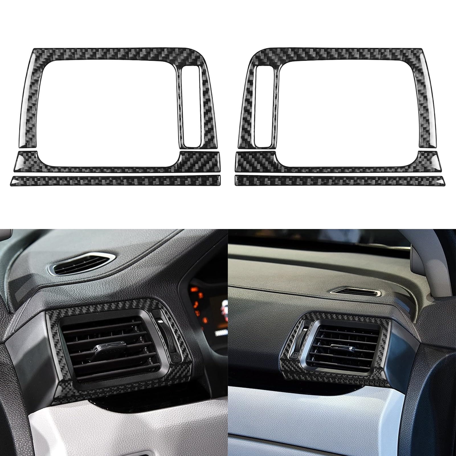 NVCNX Car Center Console Cover Trim Carbon Fiber Interior Accessories Compatible with Honda Ridgeline 2017-2023 / Pilot 2016-2022 / Passport 2019-2023 Black (Dashboard Sides Air Vent)