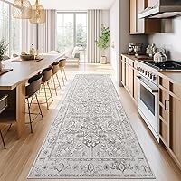 Vista 31 de jinchan Tapete de pasillo o cocina lavable, de época, reverso de hule antideslizante, ultradelgado, floral, para dormitorio, baño, lavandería y sala