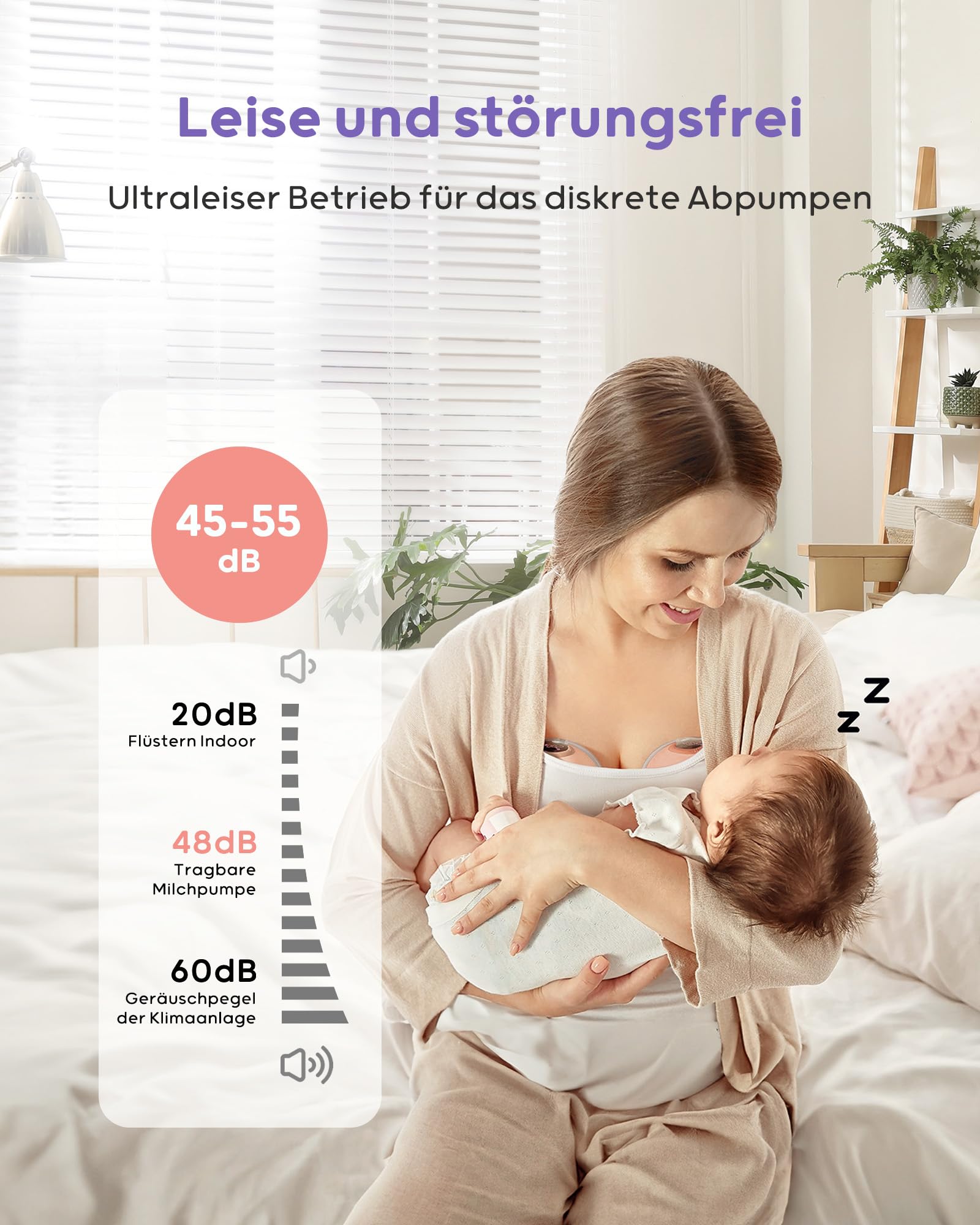 Nuliie Tiralatte elettrico a mani libere S32, tiralatte portatile indossabile, 4 modalità, 9 livelli, flangia comoda da 24 mm, accessori più privati e sostituiti inclusi (2 confezioni, rosa)