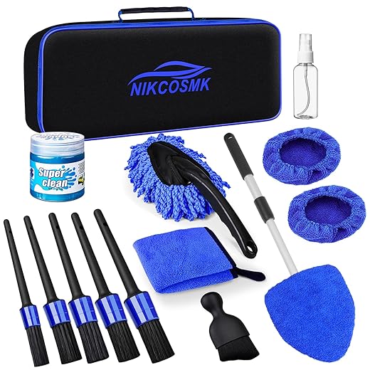 Windshield Cleaner Tool, 15Pcs Car Interior Detailing Kit, Car Cleaning Kit Interior Cleaner, Car Detailing Brushes, Car Cleaning Gel, Car Cleaning Supplies Tools Accessories for Women, Men, Interior