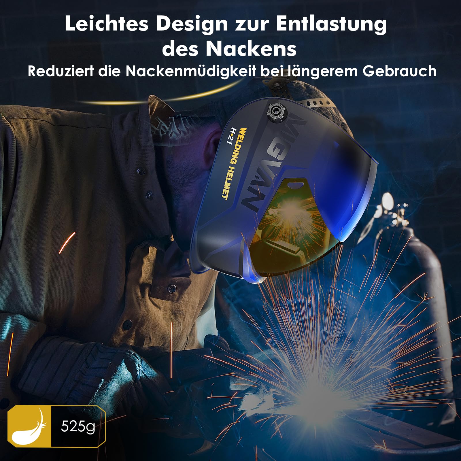 Schweißhelm Automatik 0,1 ms Abdunkelung,True-Color Schweißmaske, 100×82 mm Sichtfeld, Solar Batterie, Welding Mask, DIN 4/5-9/9-13, Schweisshelme für MIG TIG MMA ARC Schleifen H21