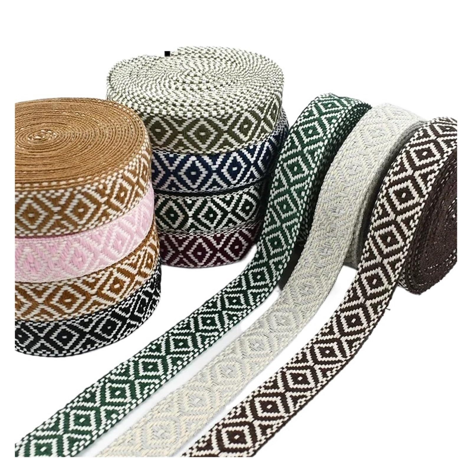 Vintage Jacquardband 2/5/10M 25mm 1,5mm Dickes Jacquard-Spitzenband for Taschengurte, Gürtel, Kleidungsstücke, Schuhe, Nähband, DIY-Zubehör(Yellow,25mm-10Meters)