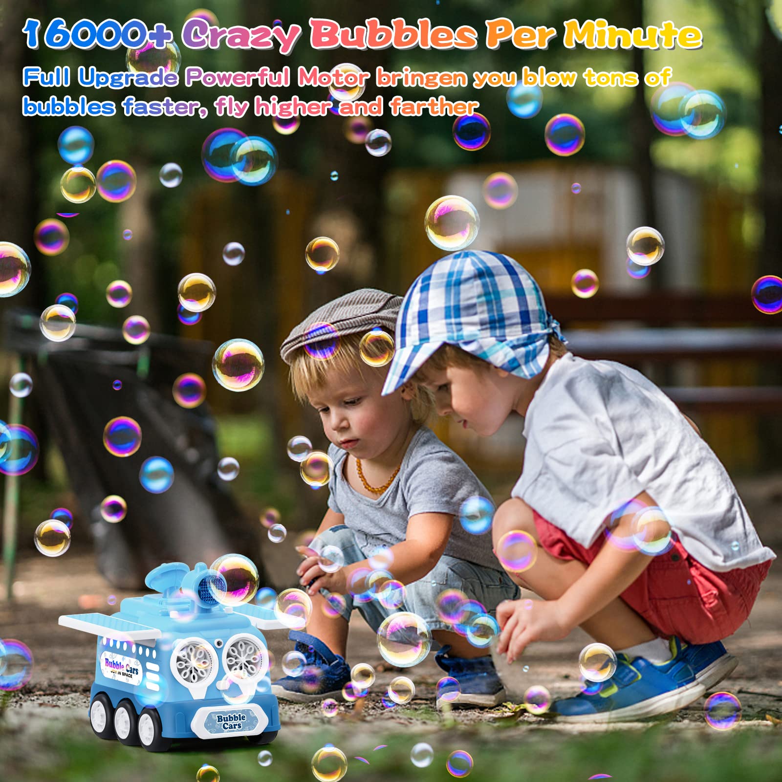 PANACARE QB-805 - Macchina automatica per bolle, giocattolo per bambini, portatile, professionale, con oltre 1500 bolle al minuto, per interni ed esterni, matrimoni, compleanni, feste di Natale