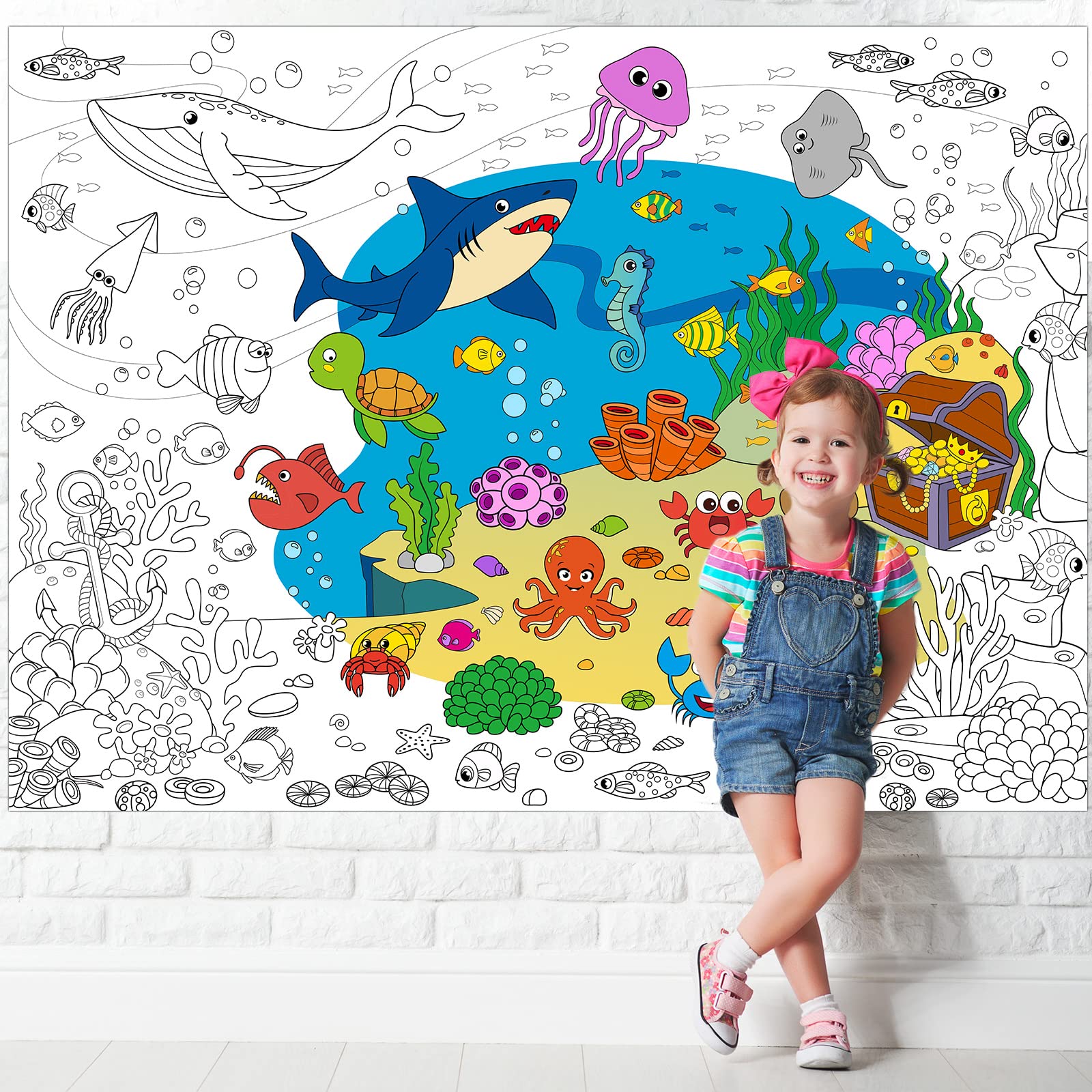 Snapklik.com : Under The Sea Giant Coloring Poster For Kids Large ...