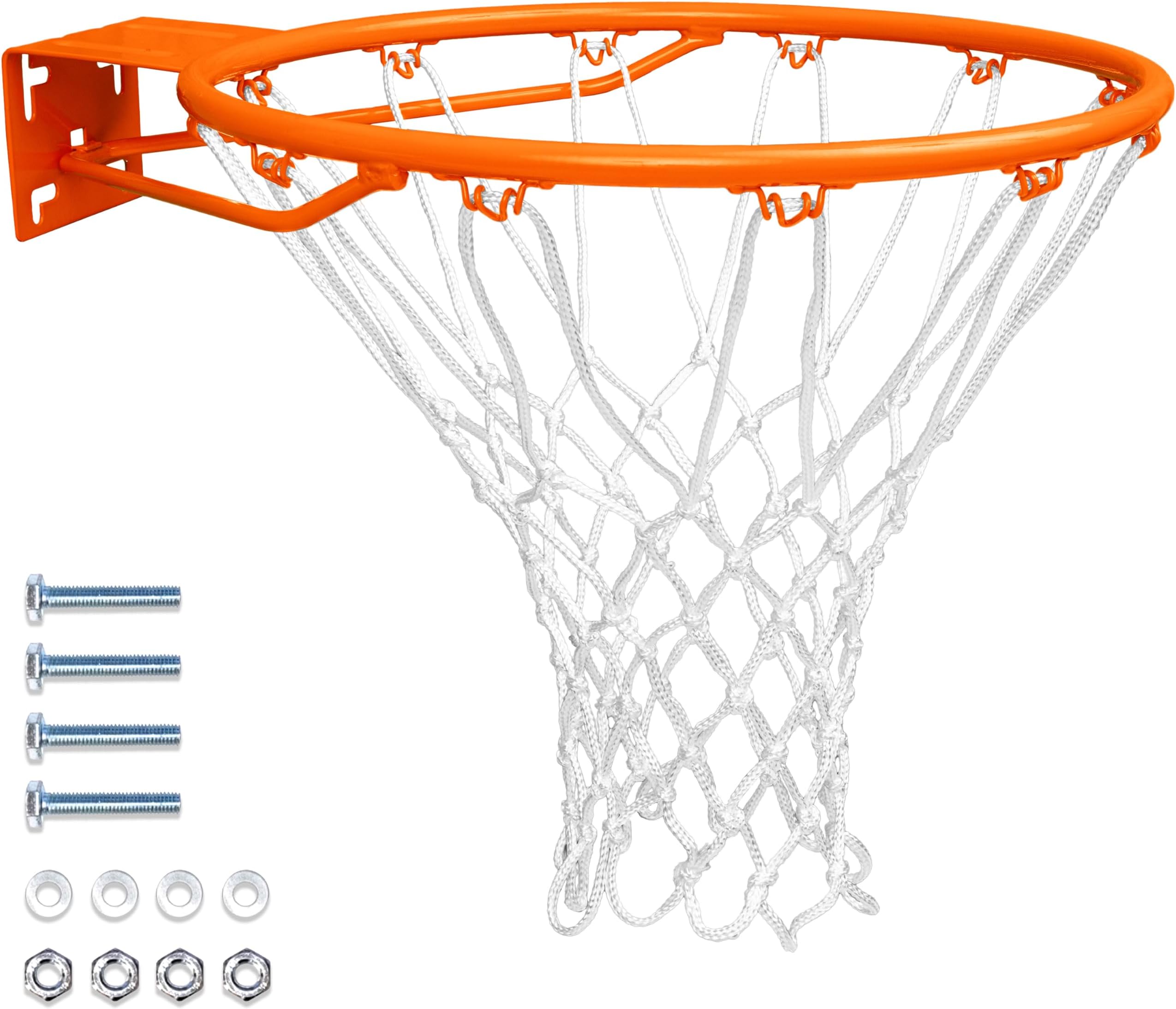 GoSports Regulation 18" Steel Basketball Rim - Choose from Fixed or Breakaway - Use for Replacement or Garage Mount