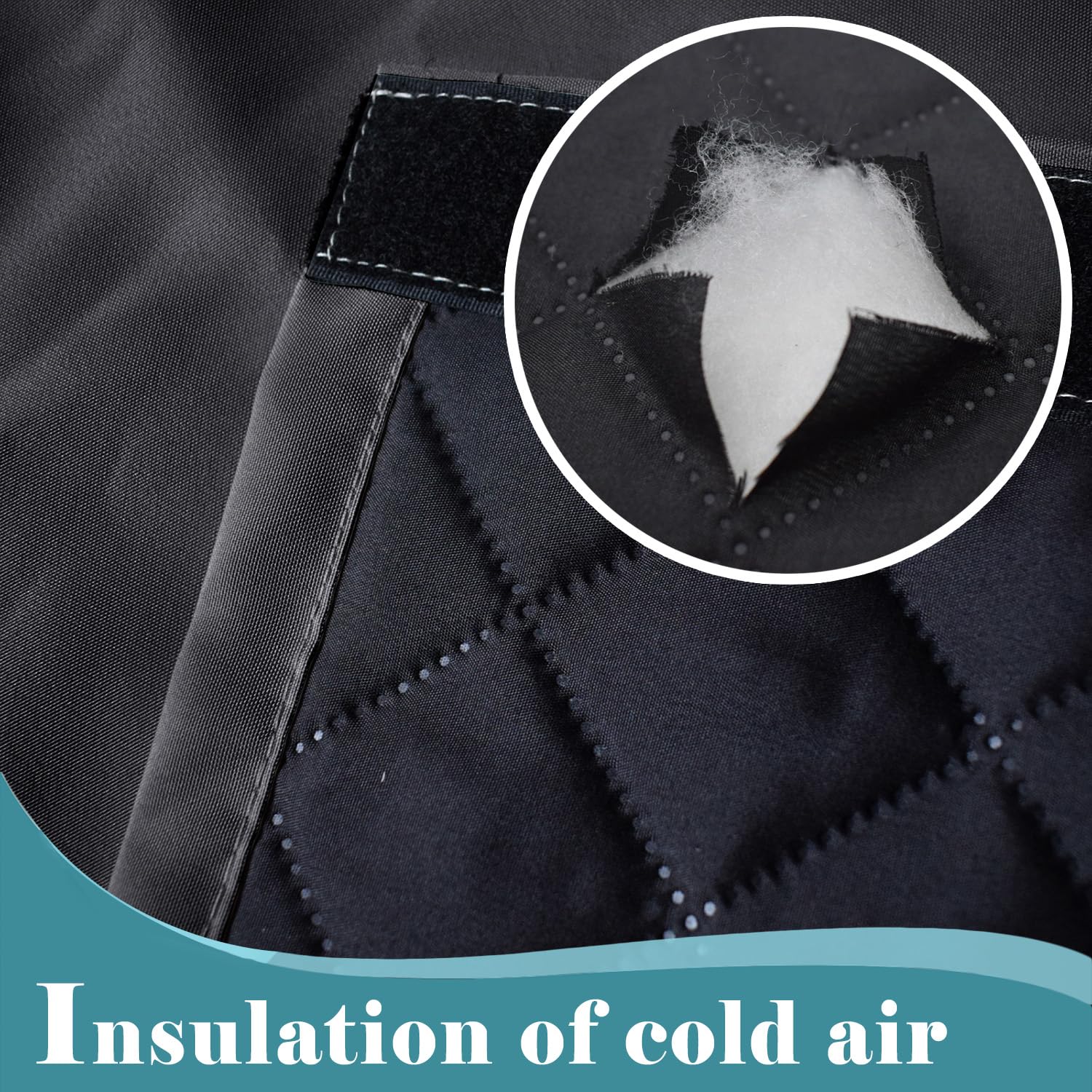 Rideau thermique à œillets en tissu Oxford épais pour porte de porte, coupe-vent, protection contre le froid, pour salon, garage, chambre à coucher, gris foncé, 82 x 204 cm