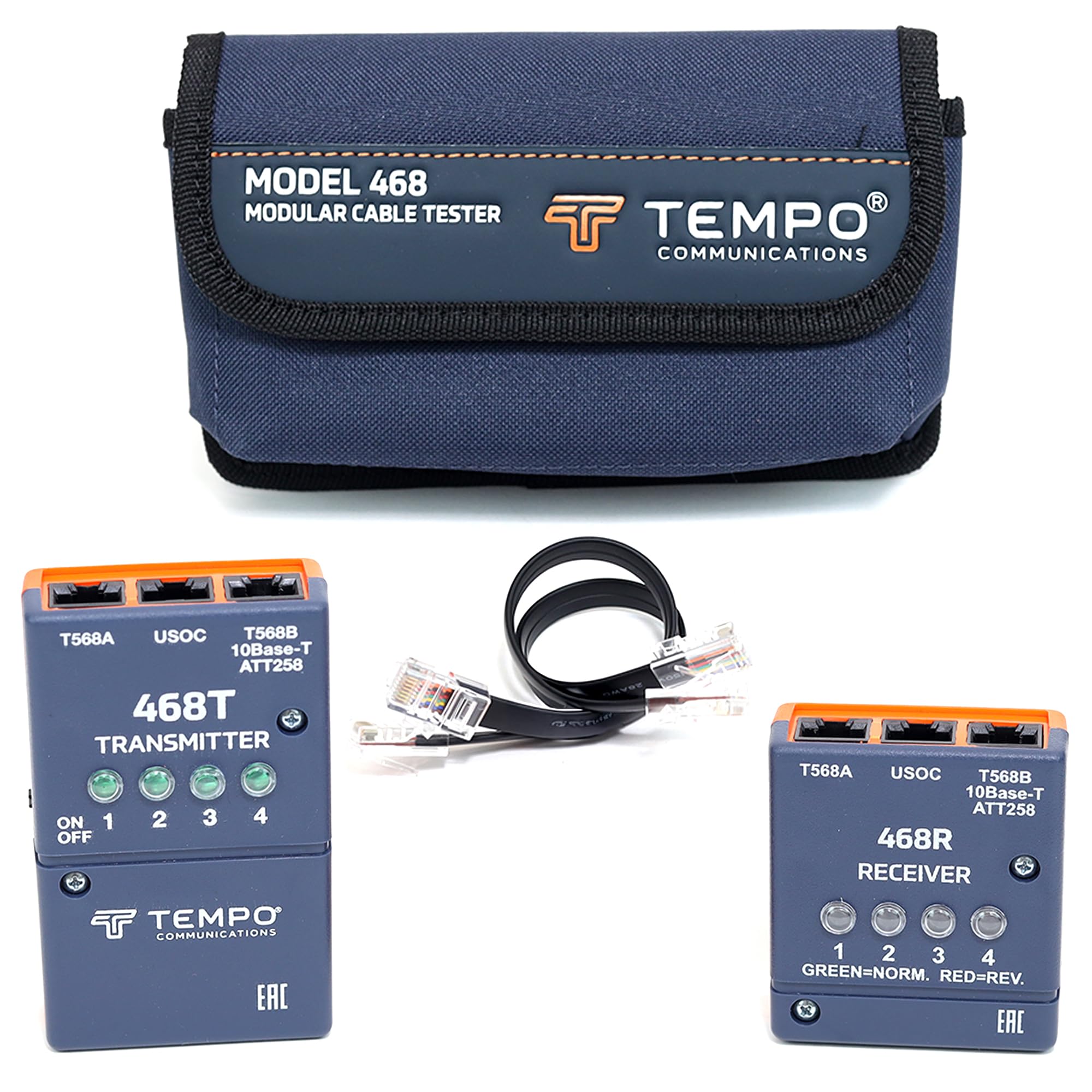 TEMPO Communications 468 Wiremap Tester | LAN Network Cable Tester | Check Wiring Integrity of LAN, Telephone Patch Cords, Structured Cabling