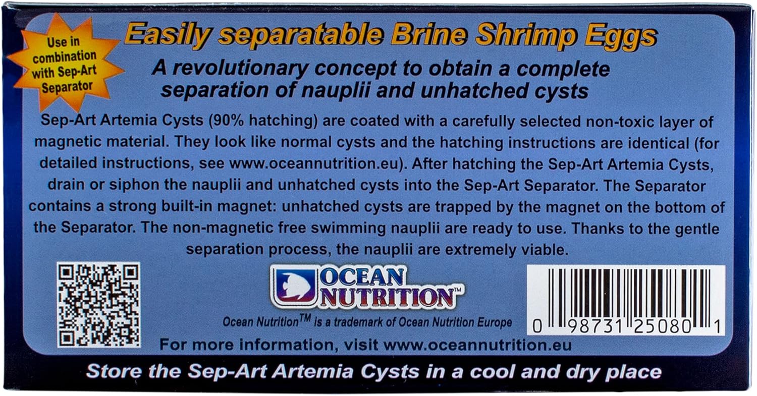 Ocean Nutrition Sep-Art Artemia Cysts (Brine Shrimp Eggs) 0.8-Ounces (25-Grams) Box