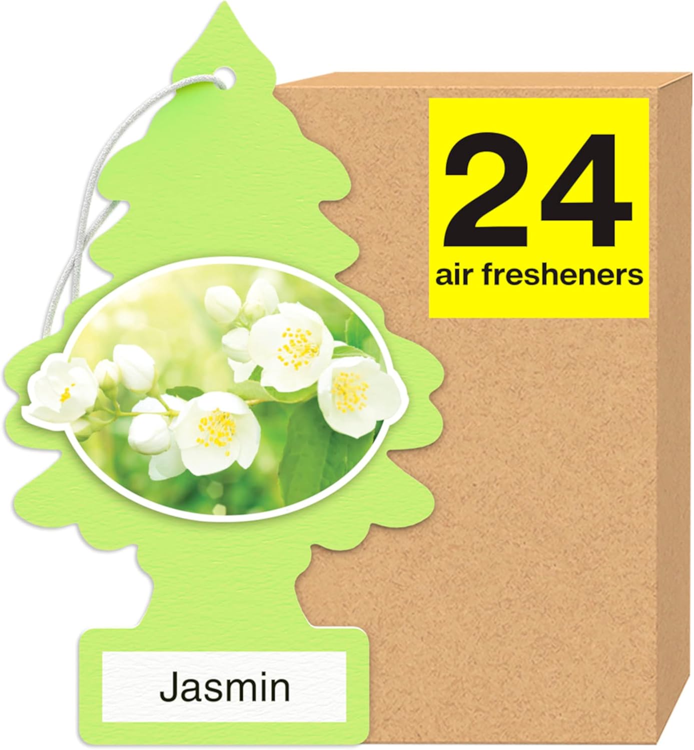 LITTLE TREES Car Air Freshener | Hanging Tree Provides Long Lasting Scent for Auto and Home | 24 Air Fresheners |Jasmine