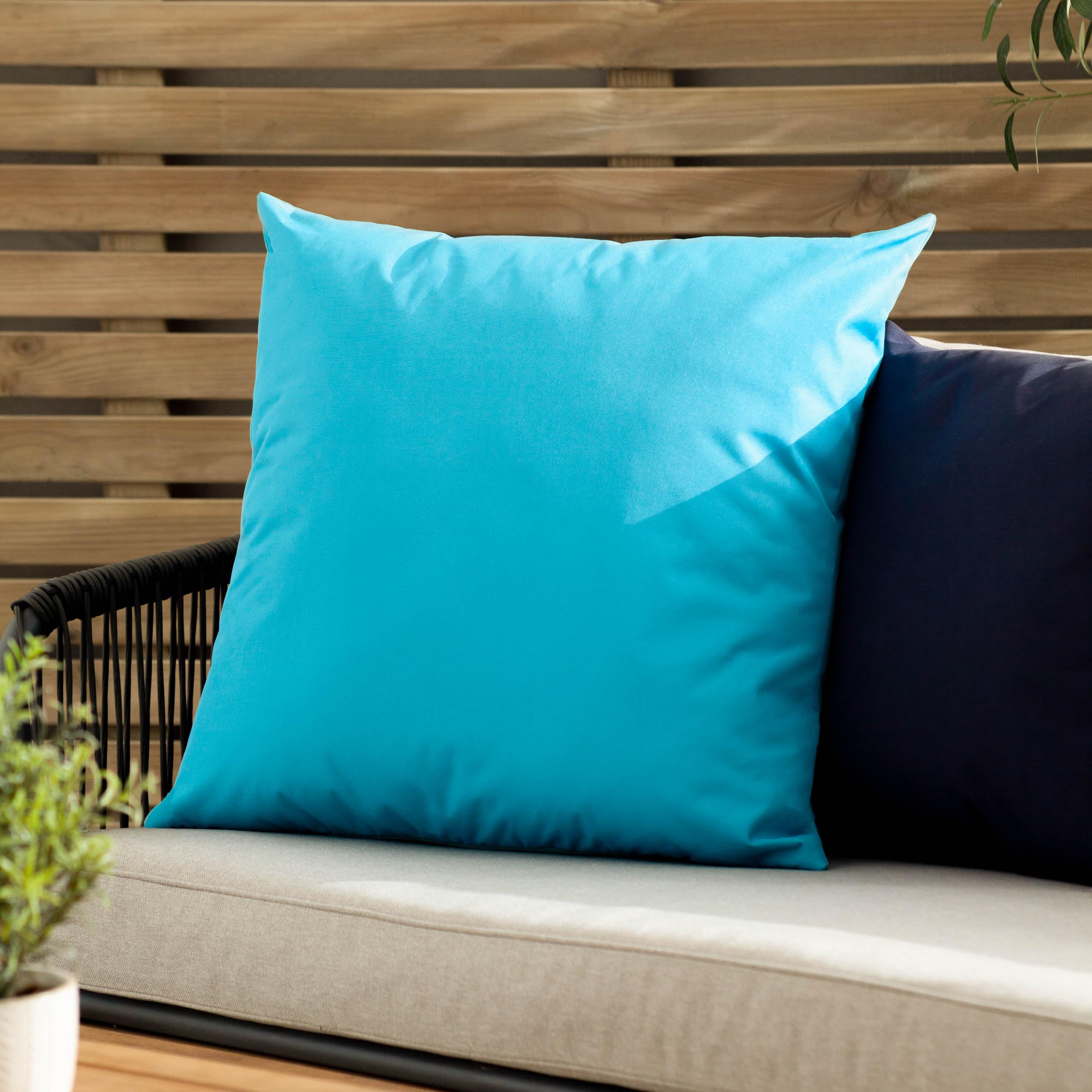 Furn. Aqua Plain Outdoor Cushions Twin Pack,,55 X 55Cm
