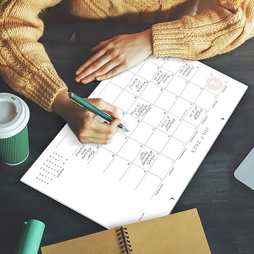 Miniatura 5 de Calendario de escritorio simplificado 2023, funciona hasta julio de 2024, calendario minimalista de escritorio de oficina o pared de 17 x 11