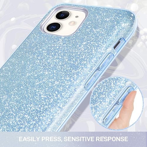 Miniatura 3 de MILPROX Funda para iPhone 11, brillante, de lujo, brillos, carcasa protectora híbrida de 3 capas, antigolpes, delgada, suave, para iPhone 11 de 5.8