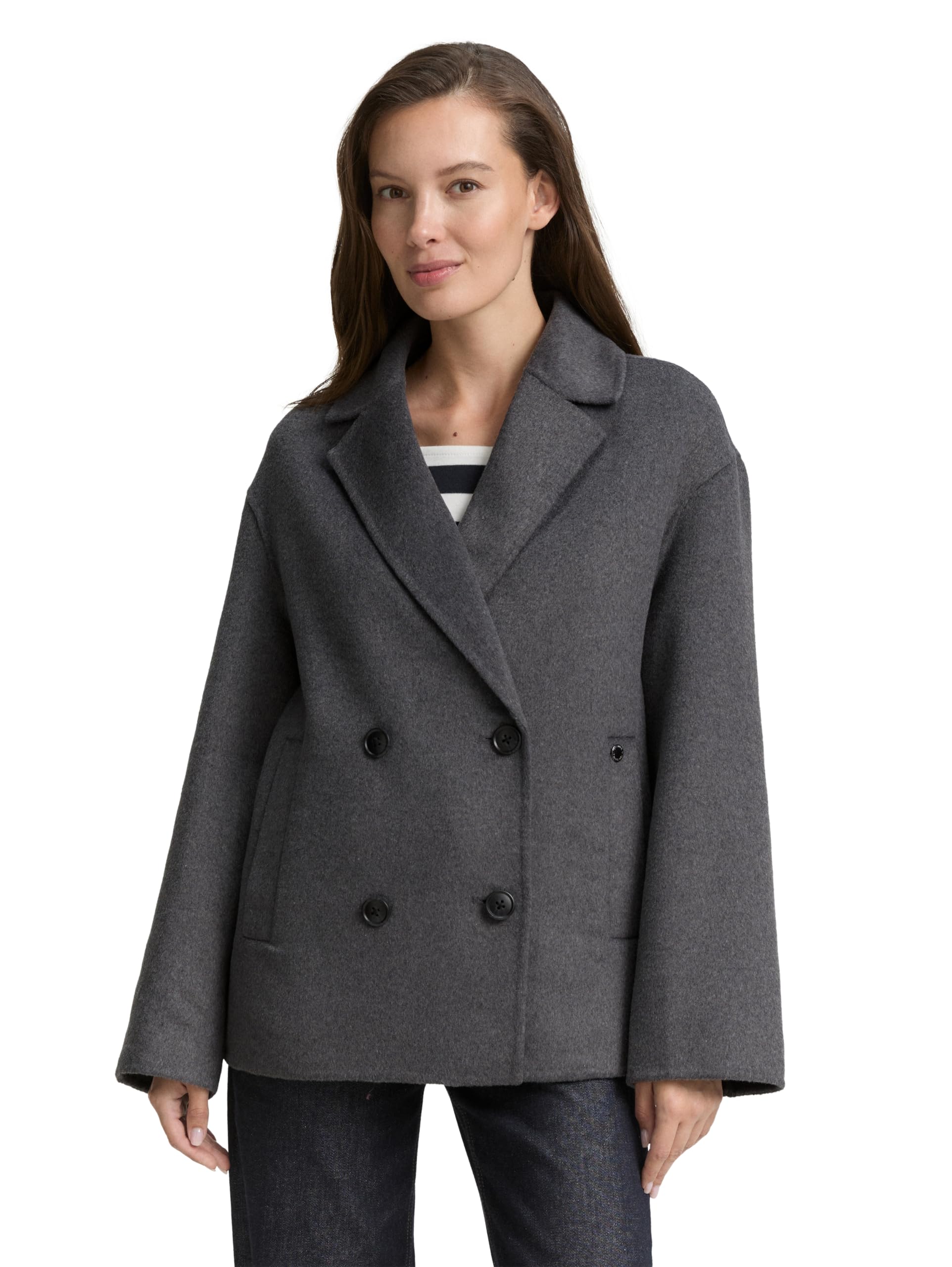 TOM TAILOR Damen 1048285 Cabanjacke mit Wollanteil