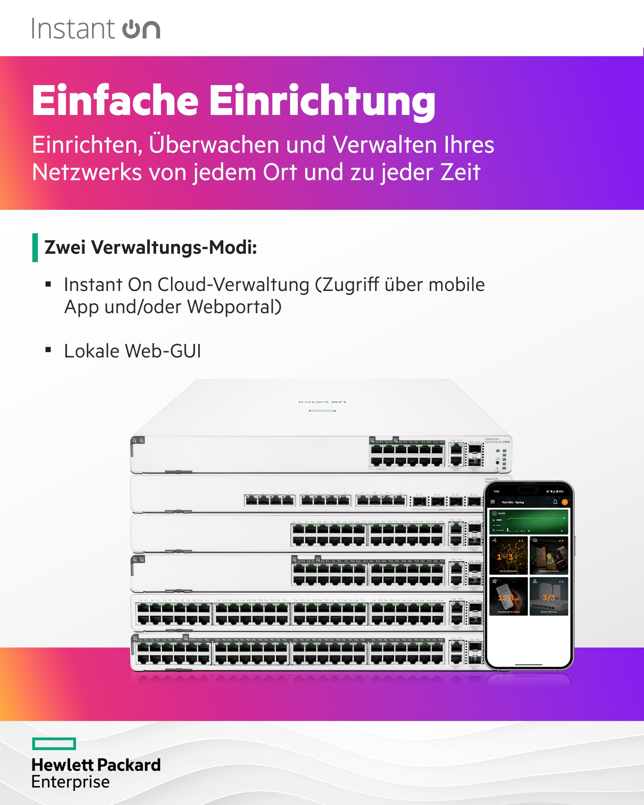 Aruba Instant On 1960 12-portowy mGig Smart Managed Layer 2+ Ethernet Switch z PoE | 8X 1G + 4X 2,5G | 2X 10GBase-T + 2X SFP+ | 8 CL4 + 4 CL6 PoE 480 W | Możliwość układania w stos | Kabel EU