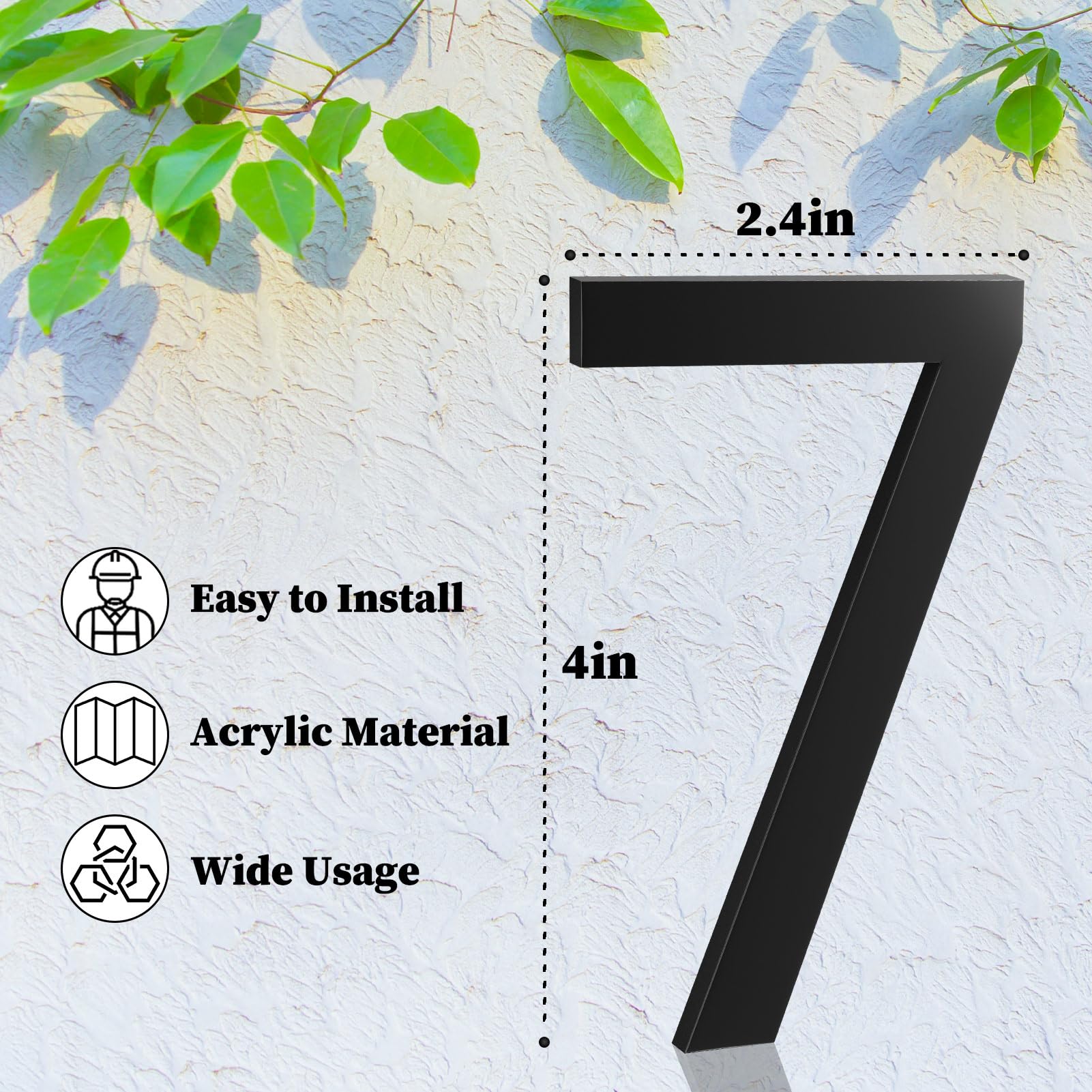 4 Inch House Numbers, Self-adhesive for Outside Mailbox House Number (0)