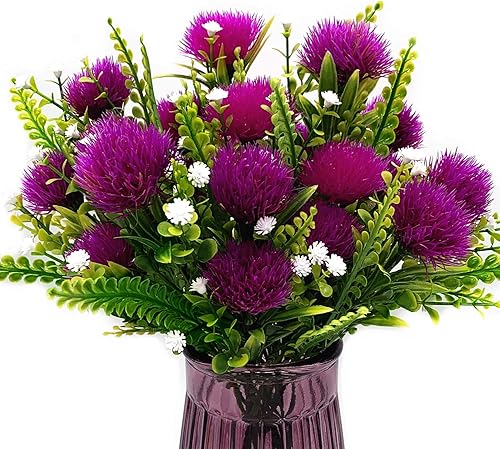 Decoración de plantas artificiales de diente de león, flores de plástico falsas, arbustos, hierba para interiores y exteriores, hogar, jardín, boda,