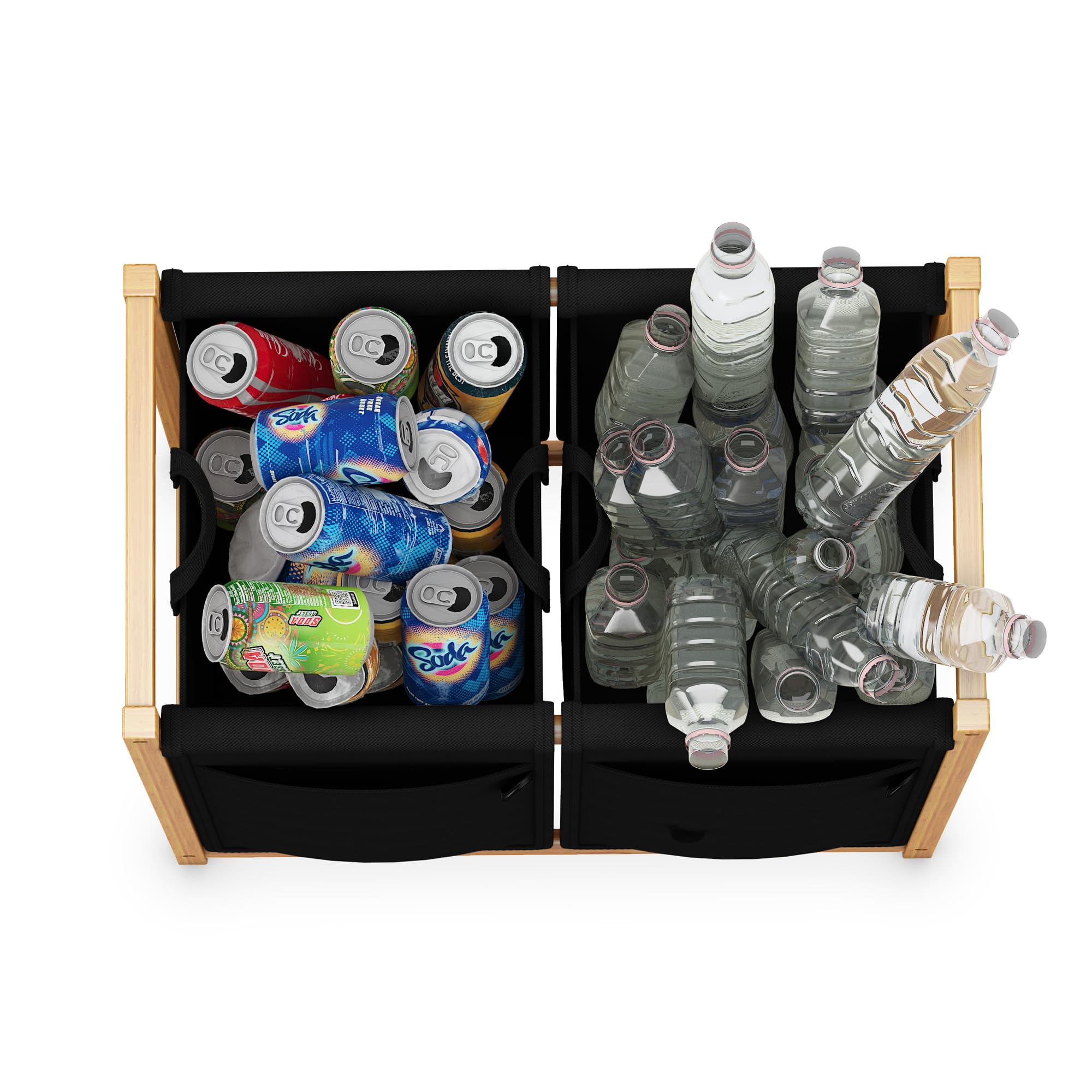 ADEL DREAM 100L 2 Fächer Pfandflaschen Sammelbehälter mit Deckel Groß Pfandflaschen Aufbewahrung leere Flaschen Aufbewahrungsbehälter Altglas Plastikflaschen Lagerraum Küchenabfallbehälter Schwarz Küche, Haushalt & Wohnen